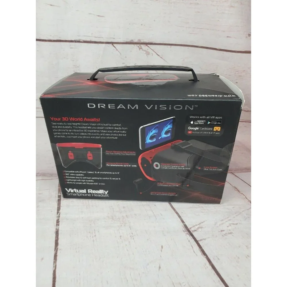 Tzumi DreamVision VR Headset Virtual Reality Smartphone Android iOS w/ Earbuds